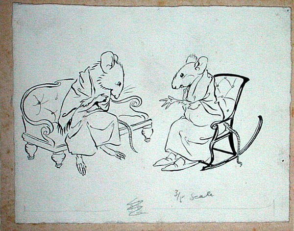 Ilustrace z knihy "Polévka z kolíčku na klobásy", Pohádky Hanse Andersona, vydáno 1932 (tužka a tuš na papíře) od Arthur Rackham