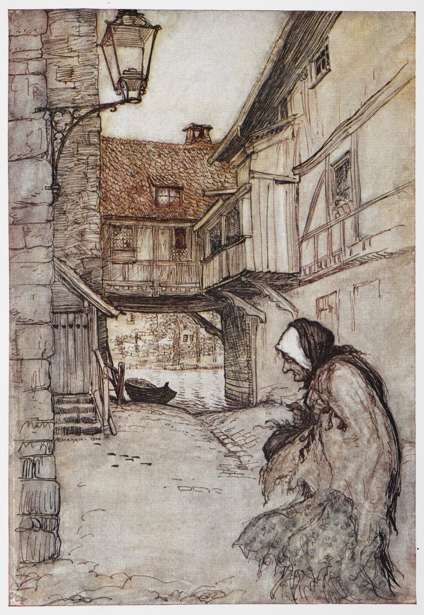 Ilustrace z filmu Sláma, uhlí a fazole. od Arthur Rackham