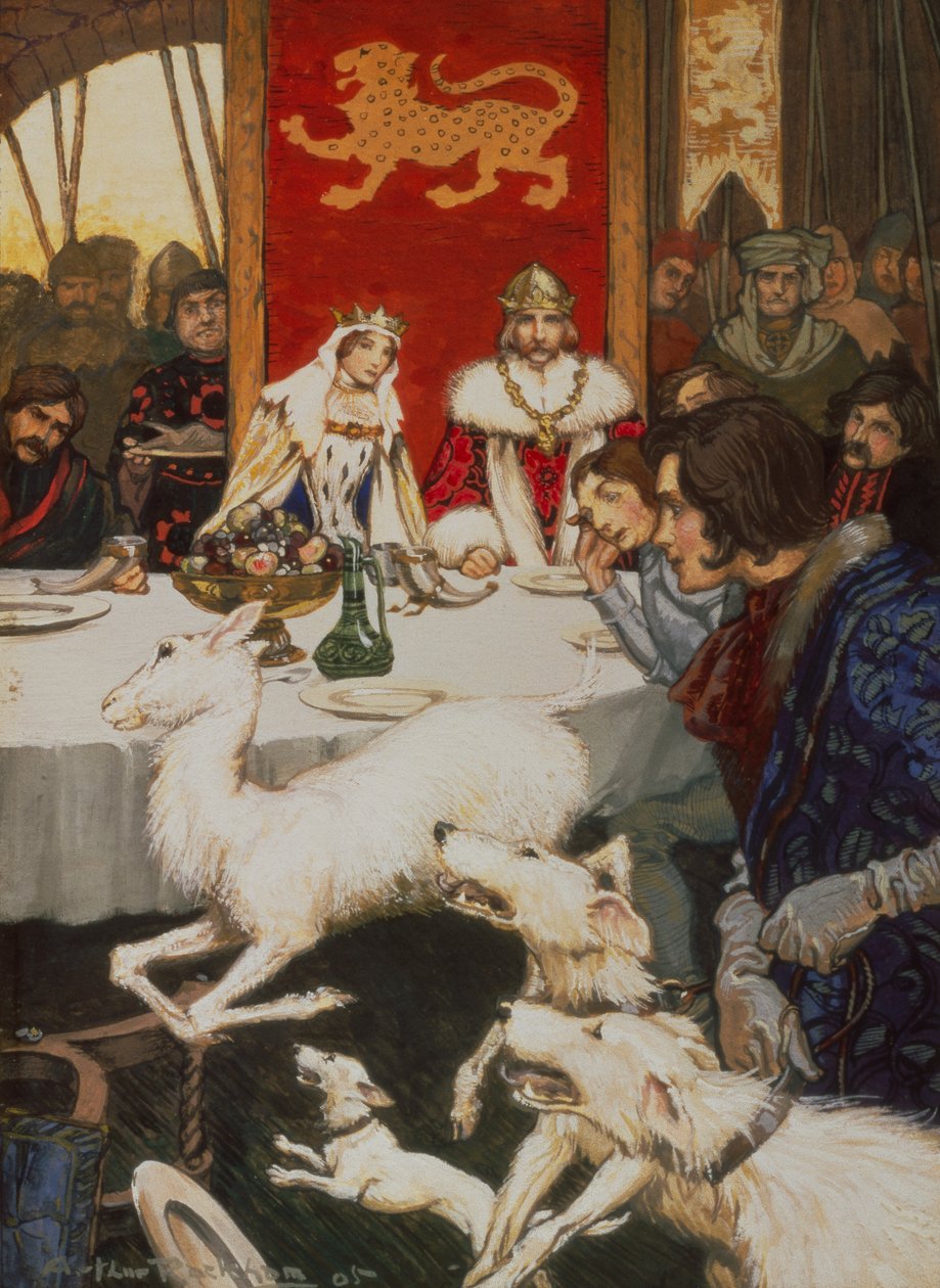 Svatební hostina krále Artuše od Arthur Rackham