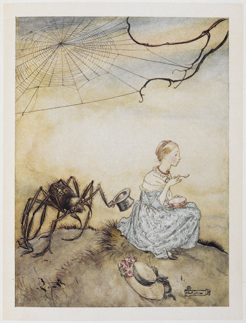 Malá slečna Muffetová od Arthur Rackham