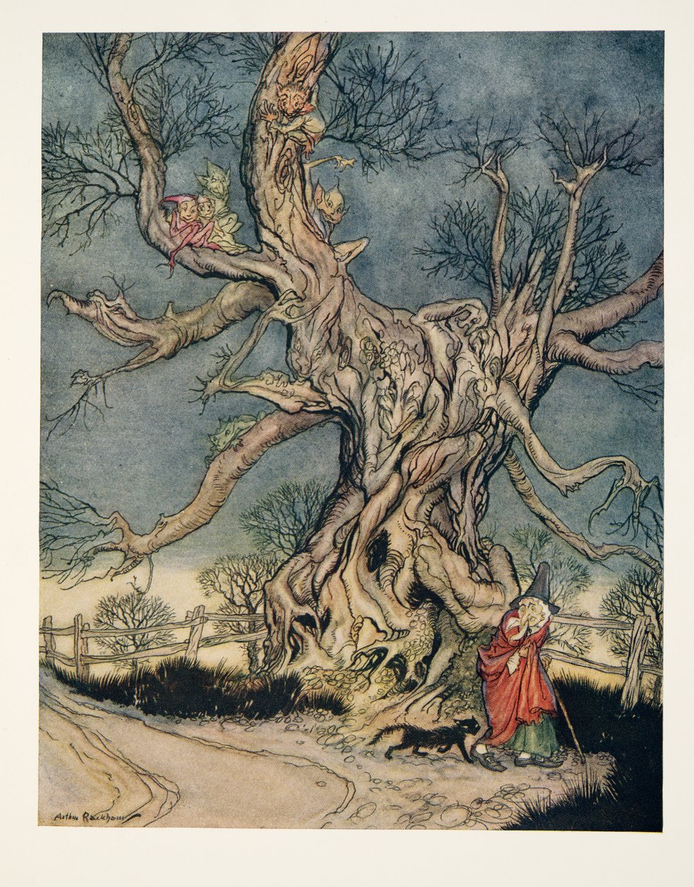 Major Andres Tree, z The Legend of Sleepy Hollow od Washingtona Irvinga (1783 - 1859), hospoda. 1928 od Arthur Rackham