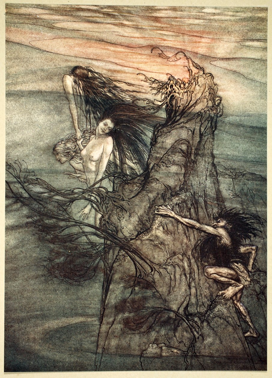 „Vysmívejte se! Falešný! Nibelung dělá vaši hračku!“, 1910. od Arthur Rackham