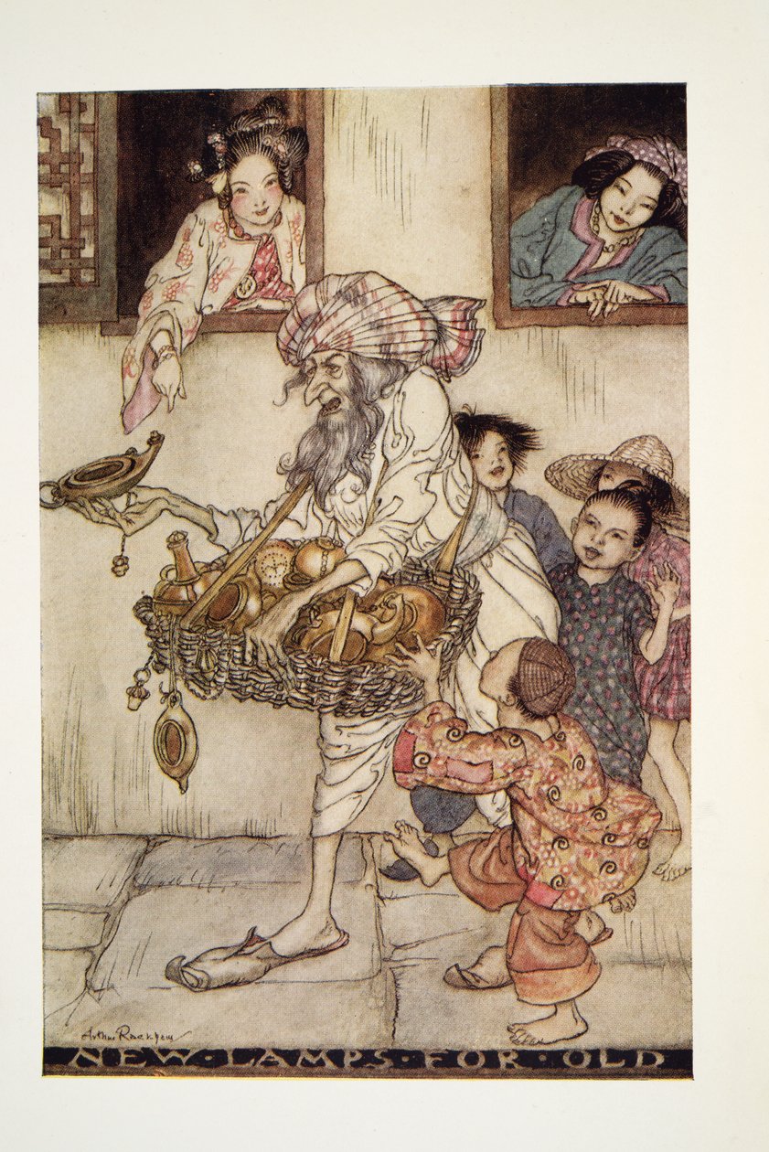 Nové lampy pro staré, z The Arthur Rackham Fairy Book, hospoda. 1933 od Arthur Rackham