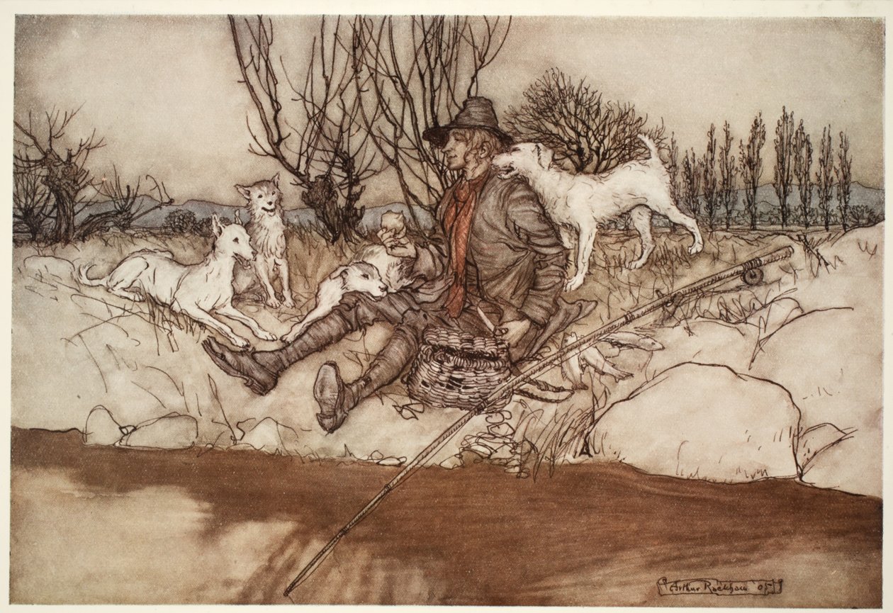 V celém sousedství by po něm neštěkl ani pes., od Rip Van Winkle od Washington Irving, hospoda. 1910 od Arthur Rackham