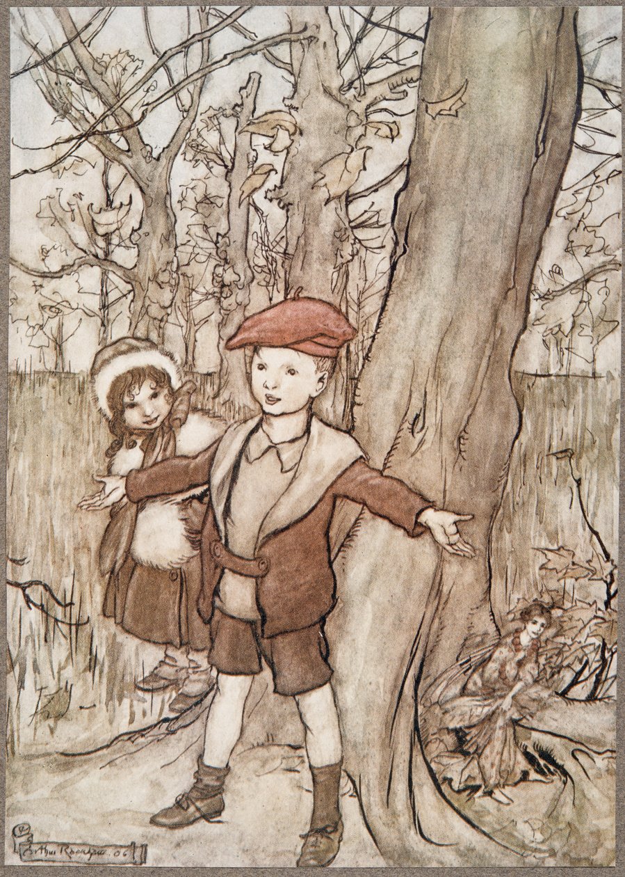 Jednoho dne je zaslechla víla .. od Petera Pana v Kensington Gardens od J. M. Barrieho (1860 - 1937), hospoda. 1906 od Arthur Rackham