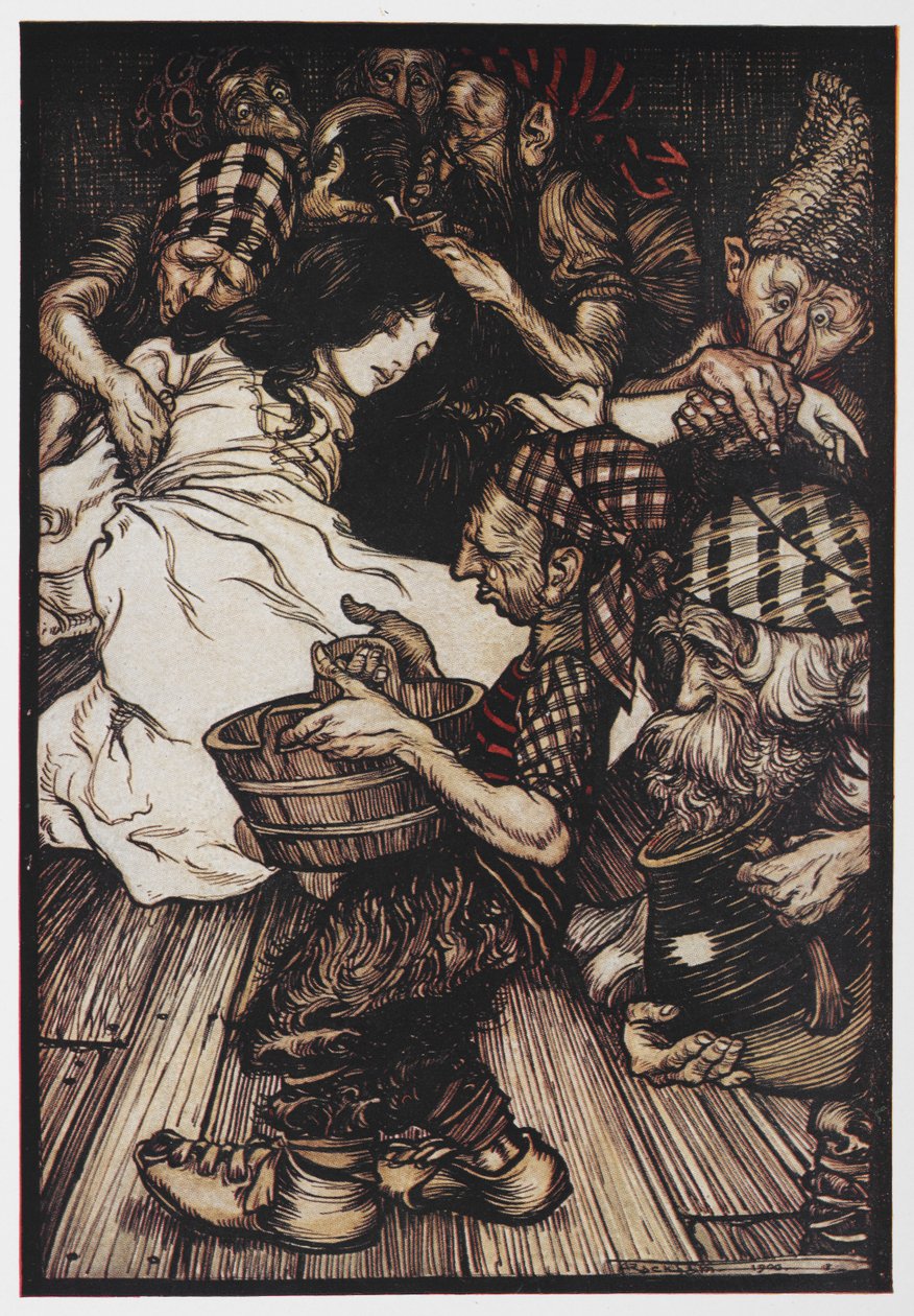 Sněhurka se sedmi trpaslíky. od Arthur Rackham