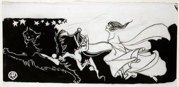 Starlight Frolics (pero a inkoust na papíře) od Arthur Rackham