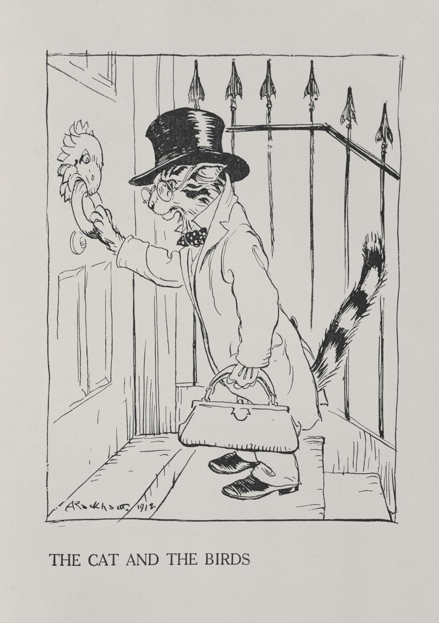 Kočka a ptáci, ilustrace z 