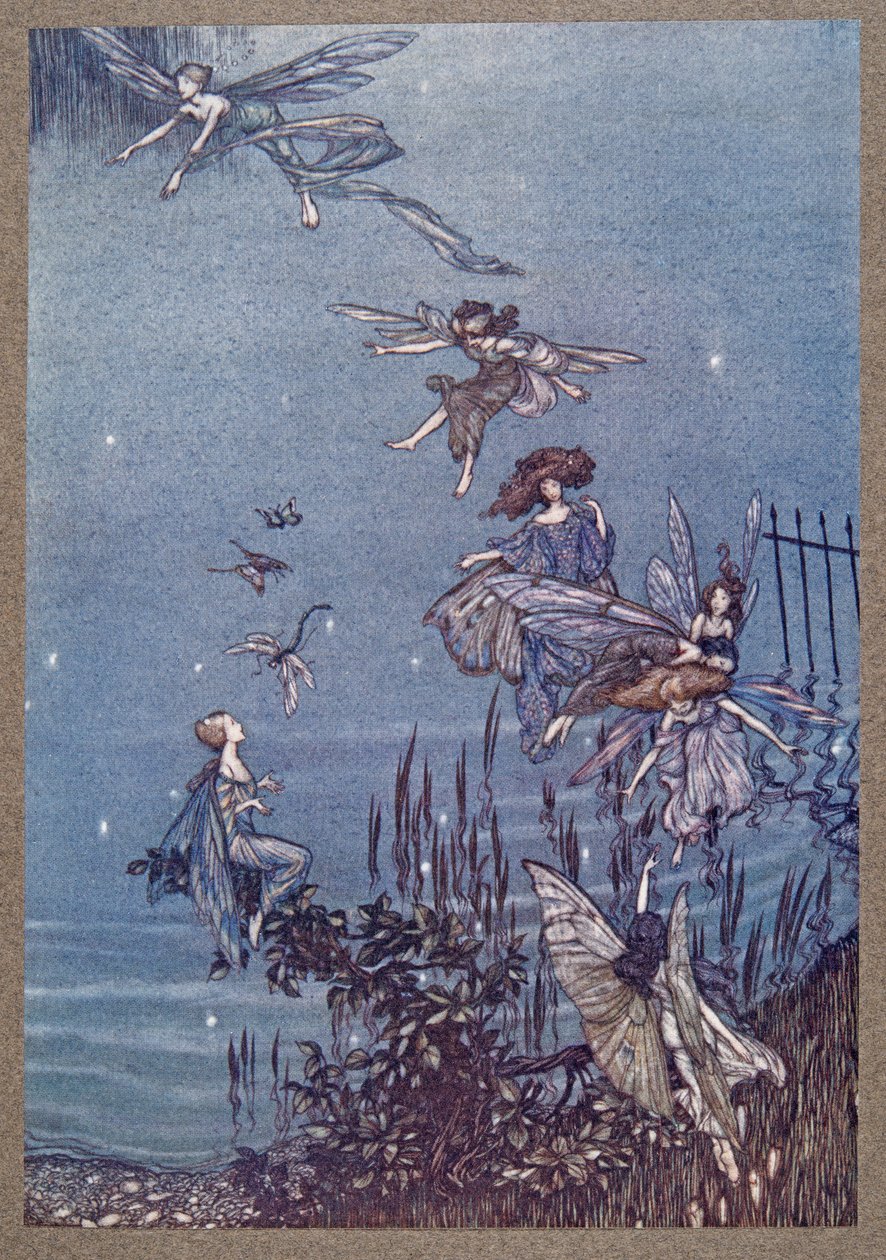 The Fairies of the Serpentine, od Petra Pana v Kensington Gardens od J. M. Barrieho (1860 - 1937), hospoda. 1906 od Arthur Rackham