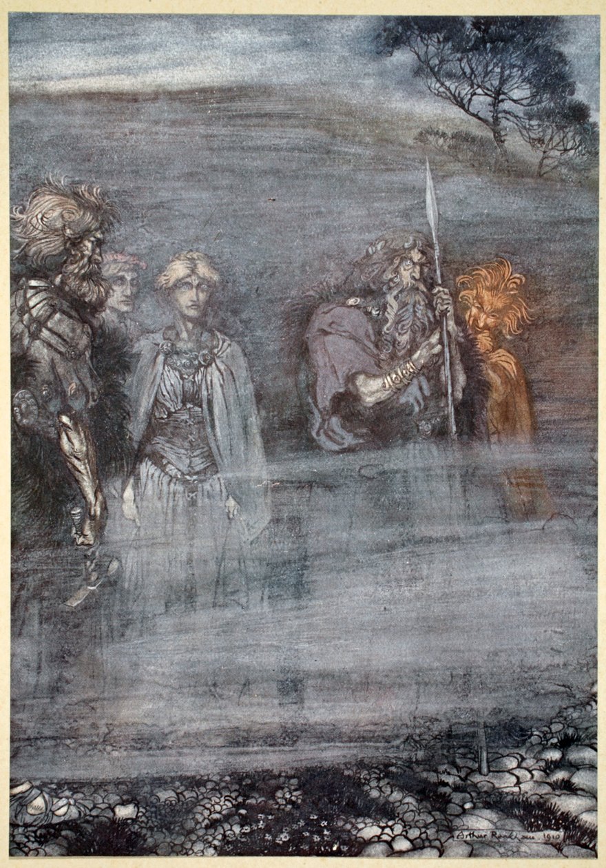 „Bohové chřadnou a stárnou při ztrátě Freie“, 1910. od Arthur Rackham