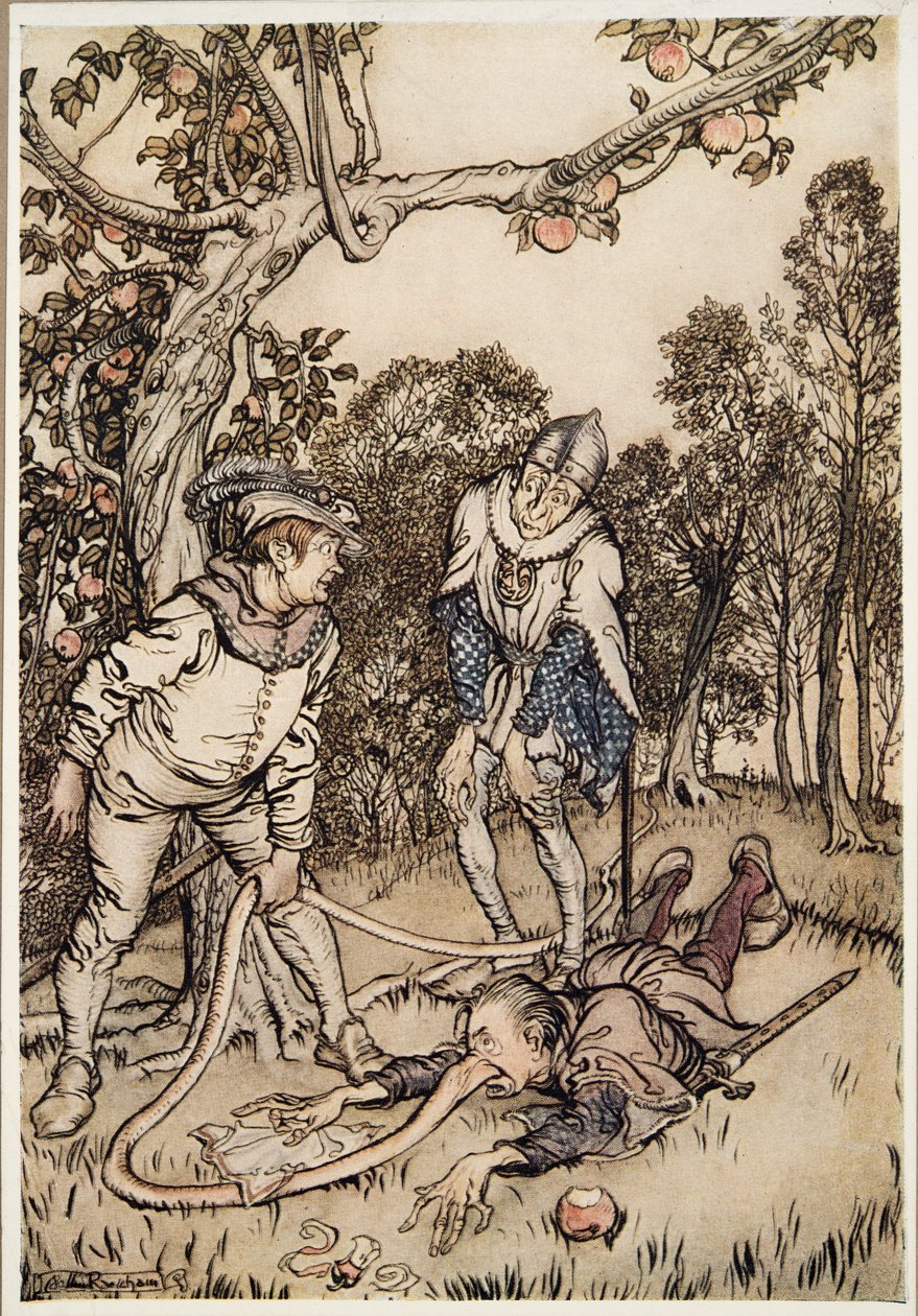 The Nose Tree, od Bratříčka a sestřičky a jiné příběhy bratří Grimmů, pub. 1917 od Arthur Rackham