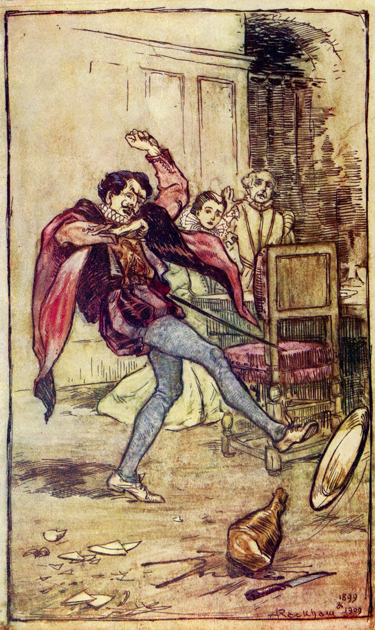 Zkrocení zlé ženy od Williama Shakespeara od Arthur Rackham