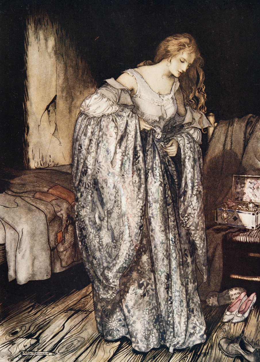The True Sweetheart, z Bratříčka a sestřičky a jiné příběhy bratří Grimmů, pub. 1917 od Arthur Rackham