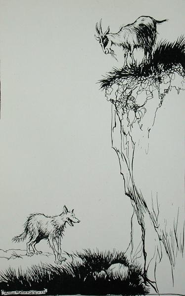 Vlk a koza, ilustrace z 
