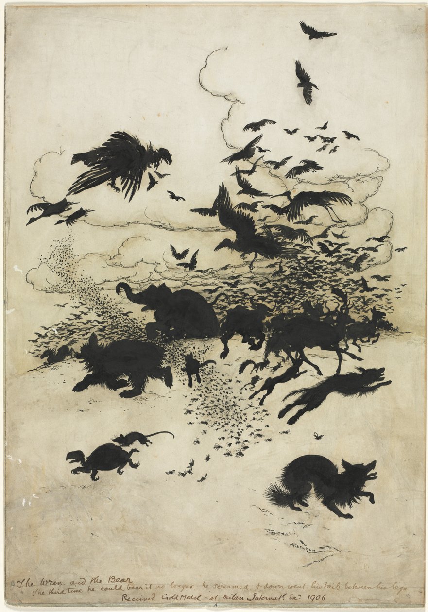 Střízlík a medvěd od Arthur Rackham