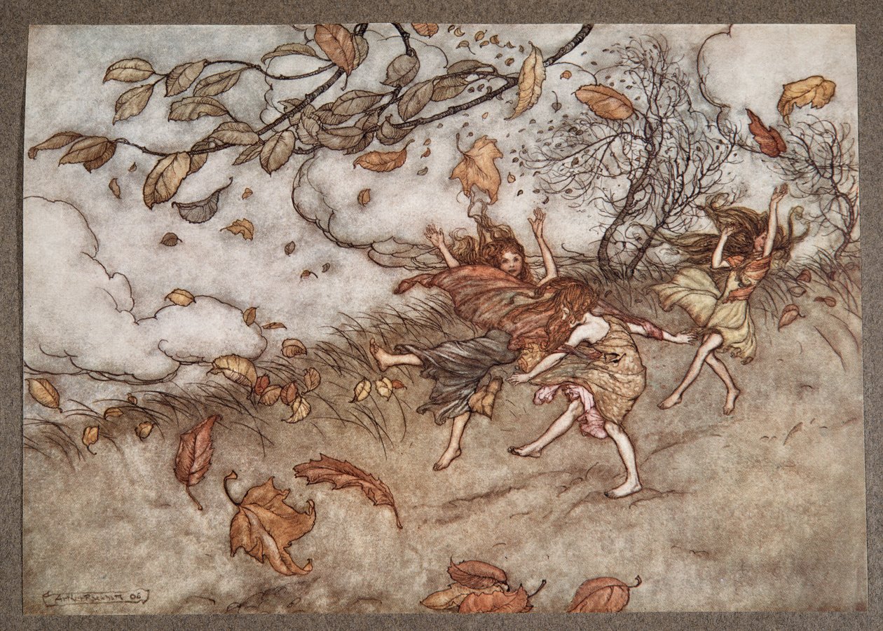 Neexistuje téměř nic, co by mělo takový smysl pro zábavu jako spadané listí od Petera Pana v Kensington Gardens od J. M. Barrieho (1860 - 1937), hospoda. 1906 od Arthur Rackham