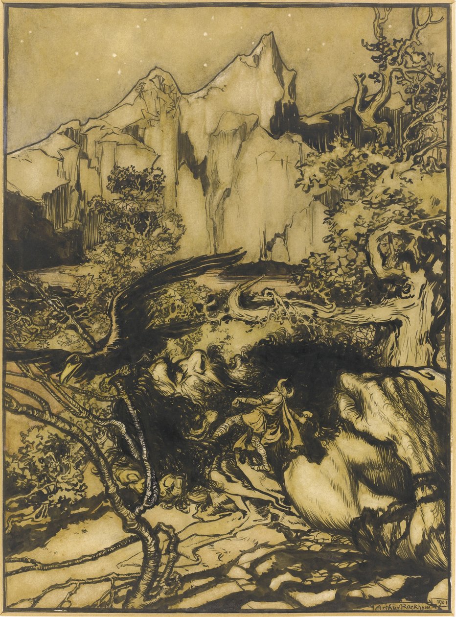Thors Journey to the Land of the Giants, 1901 od Arthur Rackham