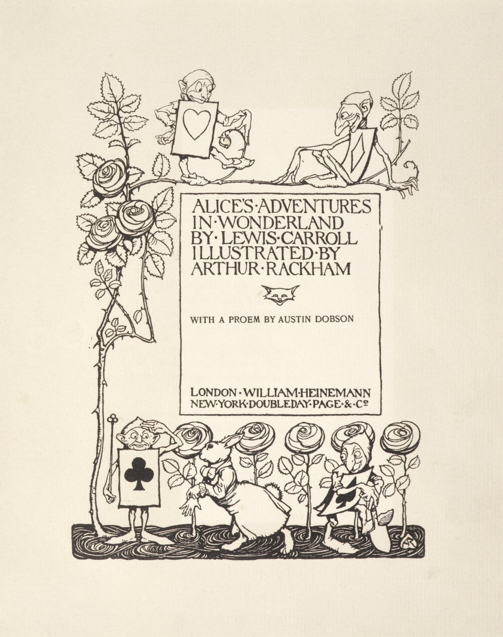 Titulní strana, z Alices Adventures in Wonderland, Lewis Carroll, pub.1907 od Arthur Rackham
