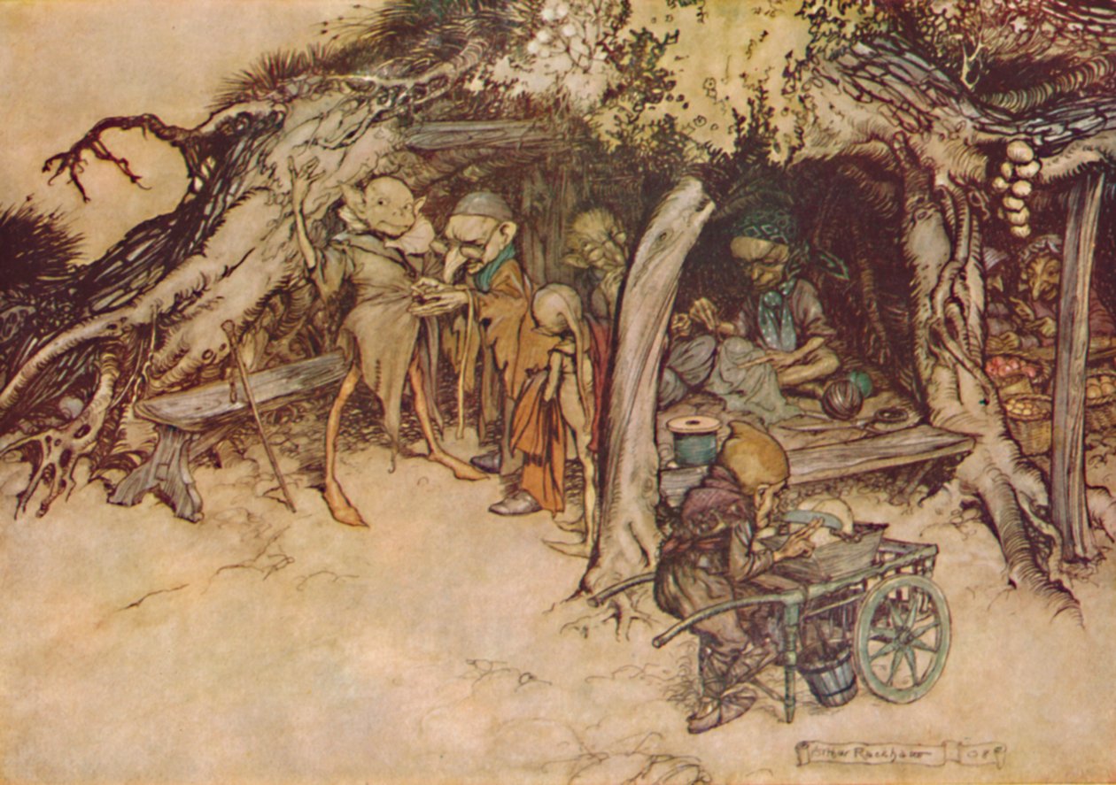 To Make My Small Elves Coats, 1908, 1923 od Arthur Rackham