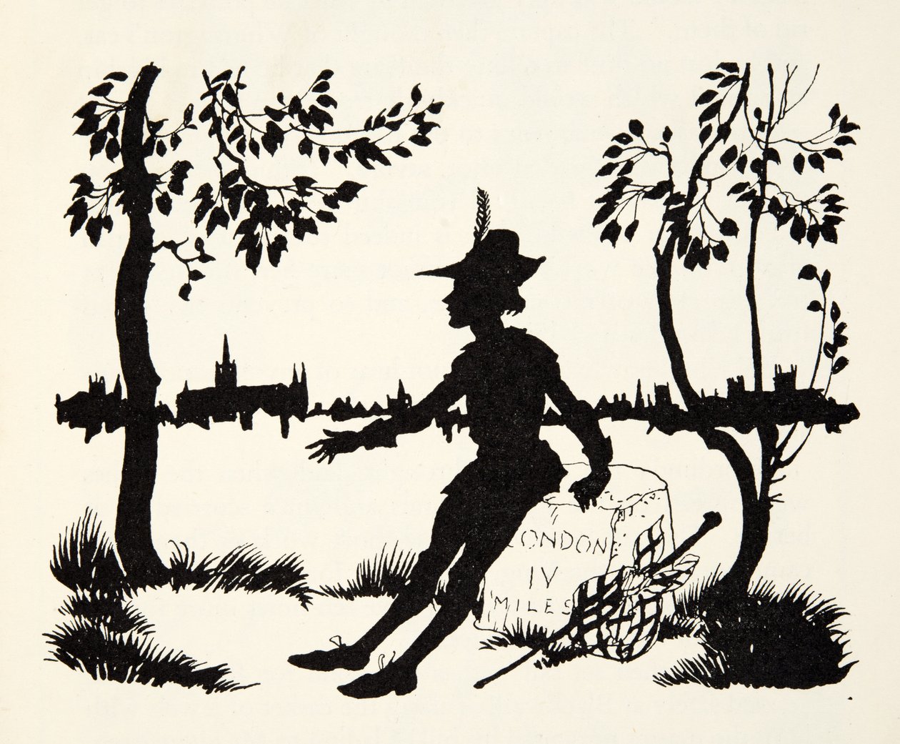 Obraťte se znovu Whittington, třikrát primátor Londýna, z The Arthur Rackham Fairy Book, hospoda. 1933 od Arthur Rackham