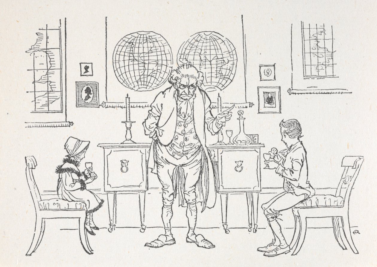 Dvě děti a jejich učitelé od Arthur Rackham