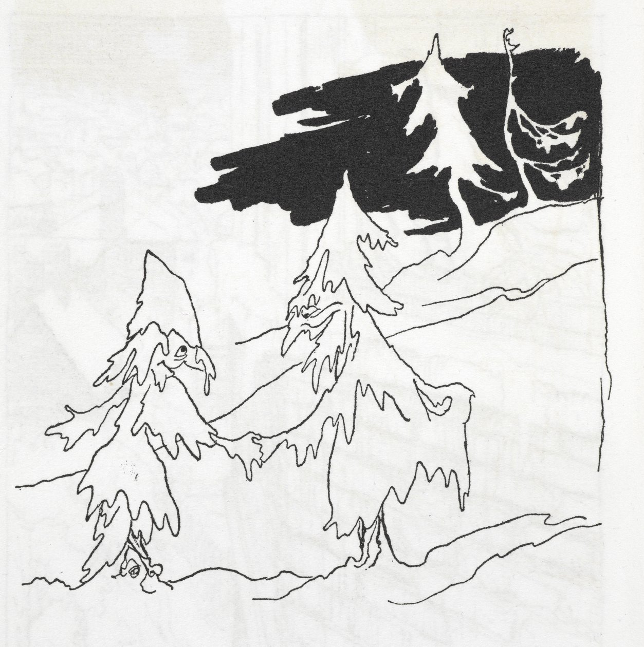 Dva strom-muži potřesení rukou od Arthur Rackham