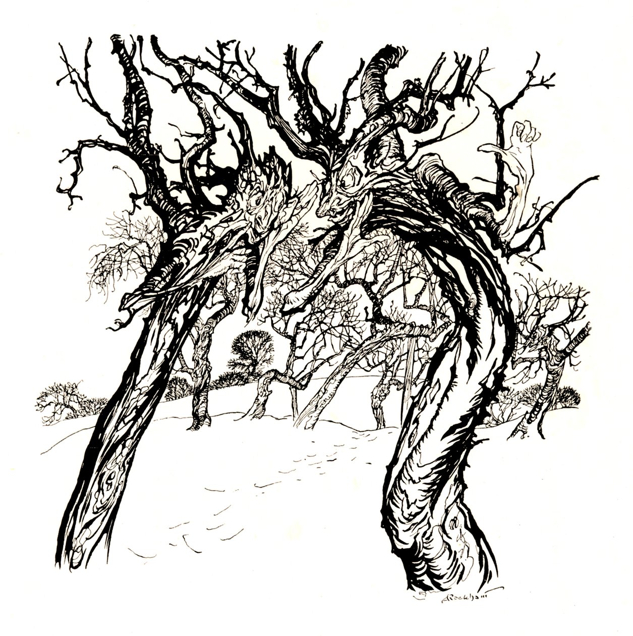 Šeptající stromy, Z misky jablek, 1917, 1923 od Arthur Rackham