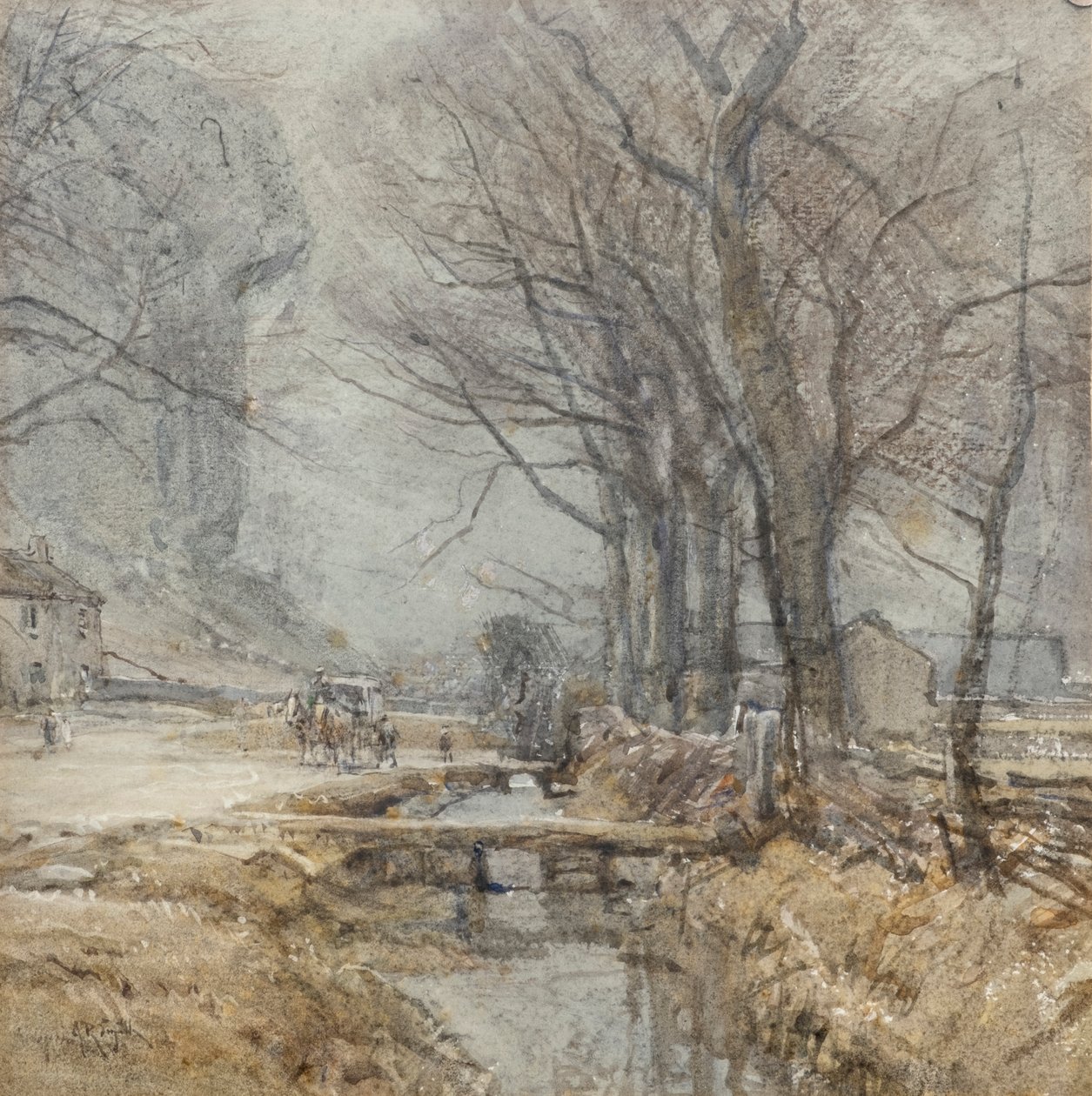 Kilnsey, Yorkshire, asi 1927 (akvarel) od Arthur Reginald Smith