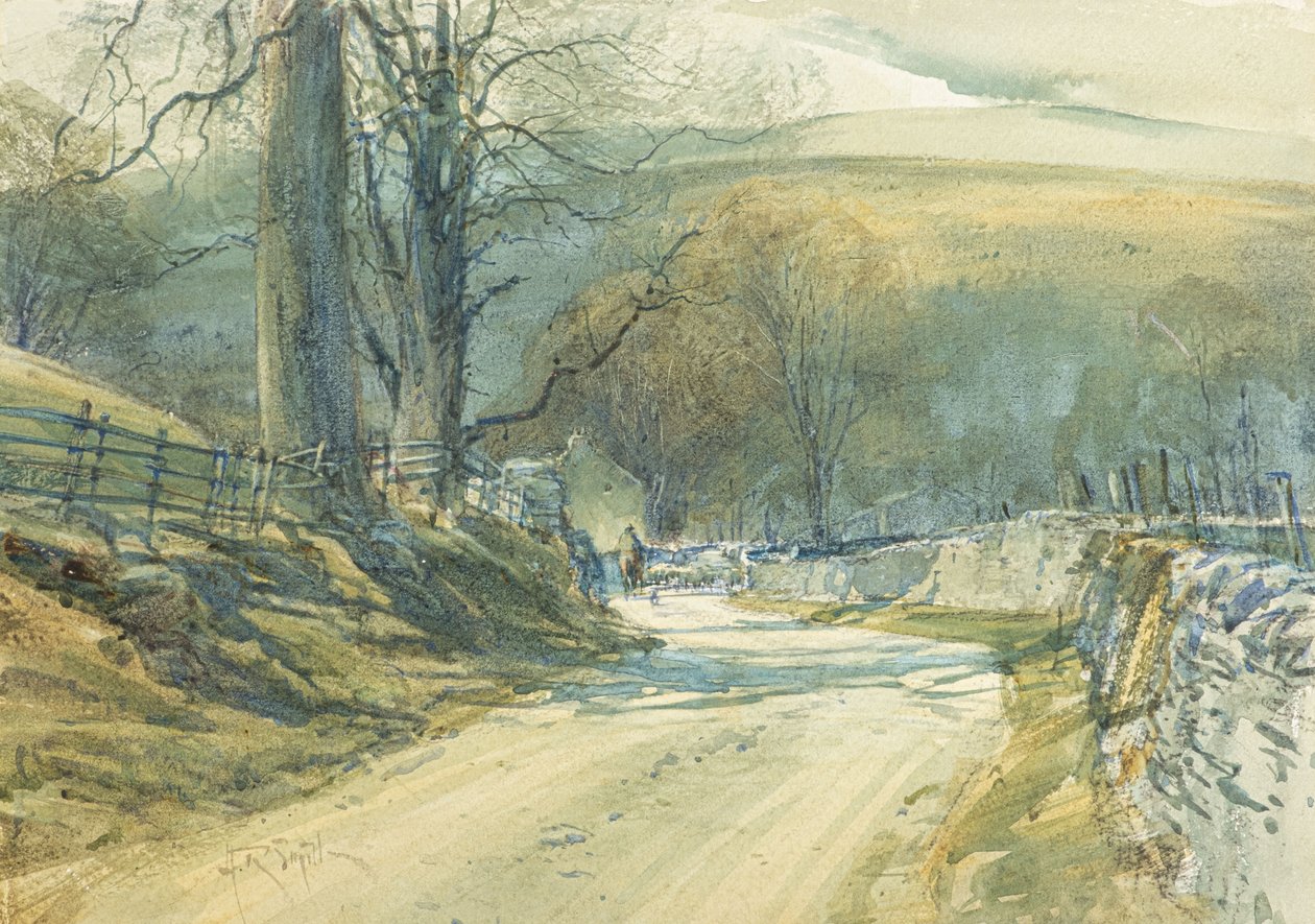 Klikatá cesta, Upper Wharfedale (akvarel) od Arthur Reginald Smith