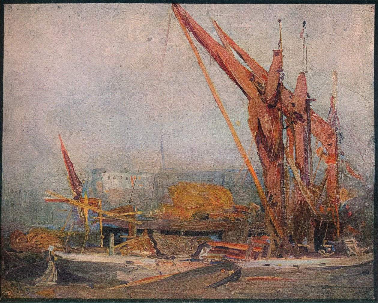 Hay Barges na Temži, 1905 od Arthur Streeton