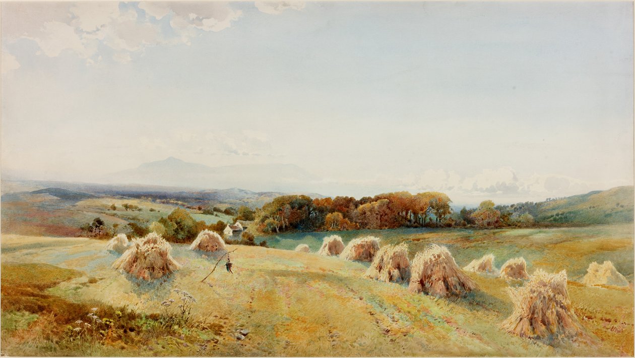 A Harvestfield, Windermere (barva těla, tužka a wc na papíře) od Arthur Tucker