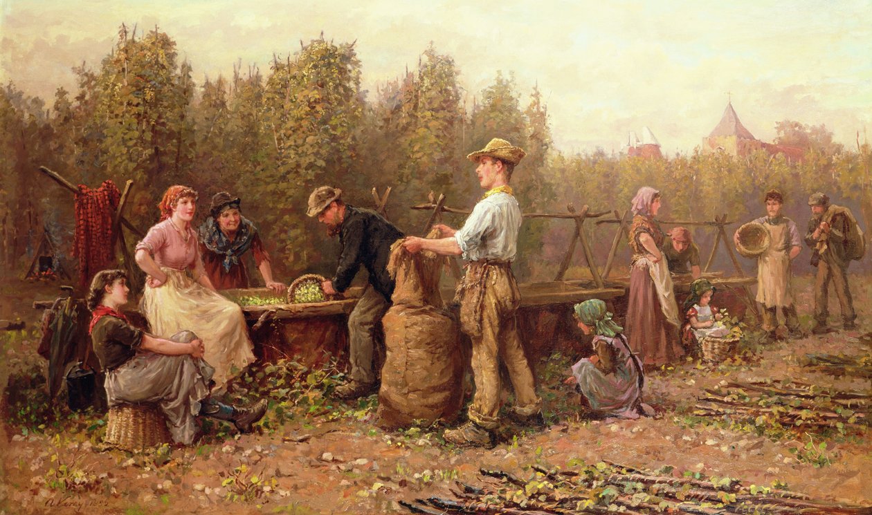 Chmelaři, konec 19. nebo začátek 20. století od Arthur Verey