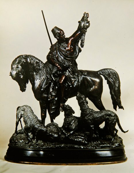 Kabyle se vrací z lovu, cca 1870 (bronz) (viz 474330 pro obrácení) od Arthur Waagen