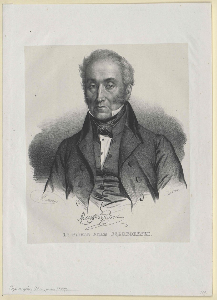 Adam George hrabě Czartoryski (tisk) od Artist Unknown
