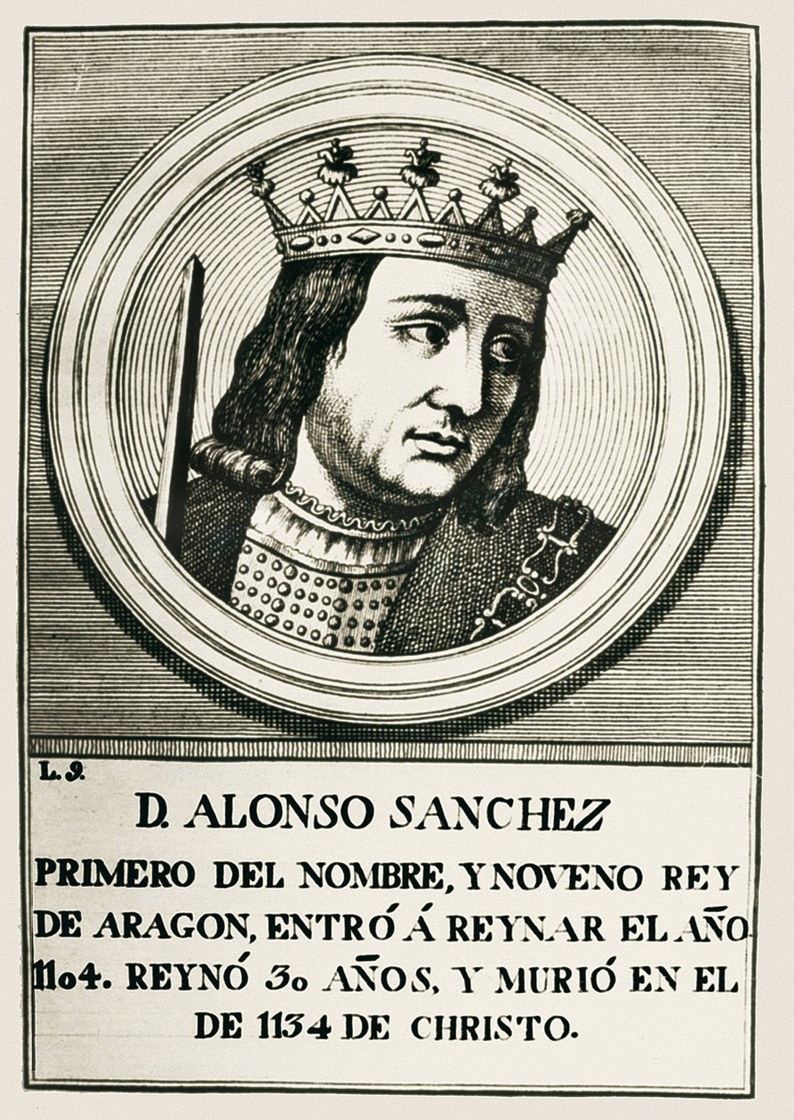 Alfonso I., "Bojovník" (1073-1134). Aragonský a navarrský král (1104-1134). od Artist Unknown