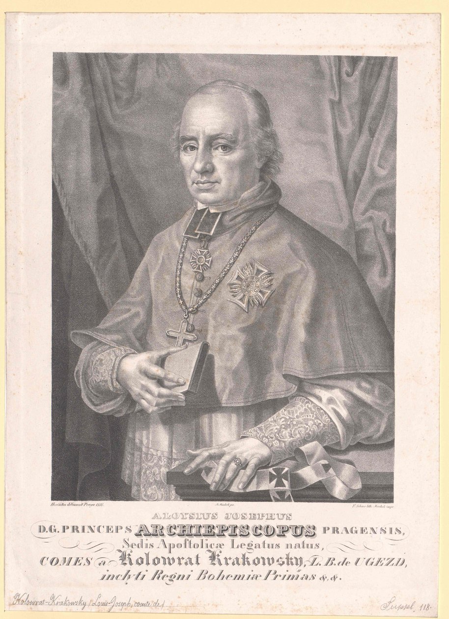Aloysius Joseph hrabě Kolovrat Krakowski od Artist Unknown