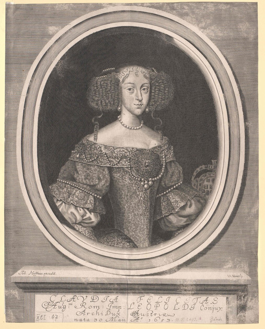 Rakouská arcivévodkyně Klaudia Felicity od Artist Unknown