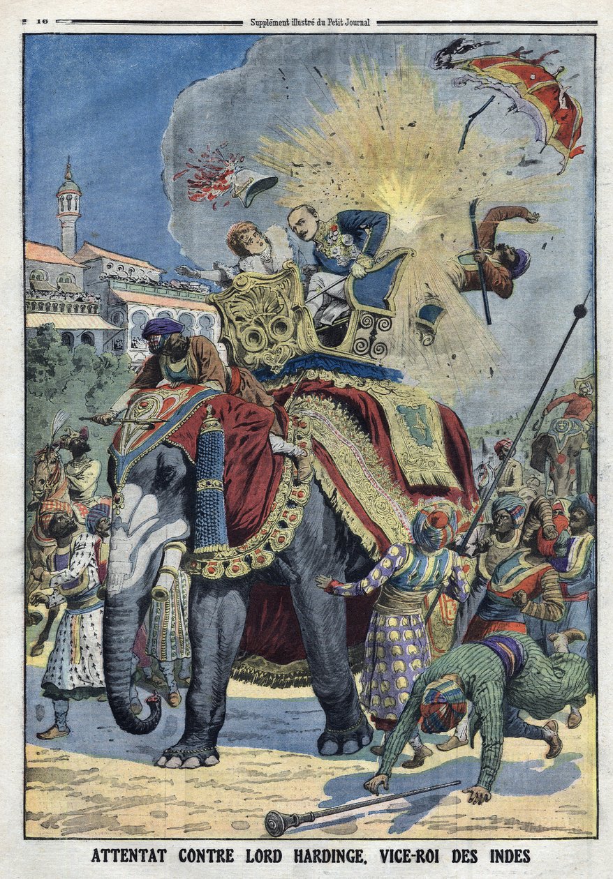 Útok na lorda Charlese Hardingeho, indického místokrále, v Dillí od Artist Unknown