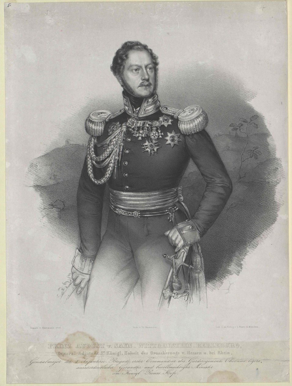 August kníže Sayn-Wittgenstein-Berleburg od Artist Unknown