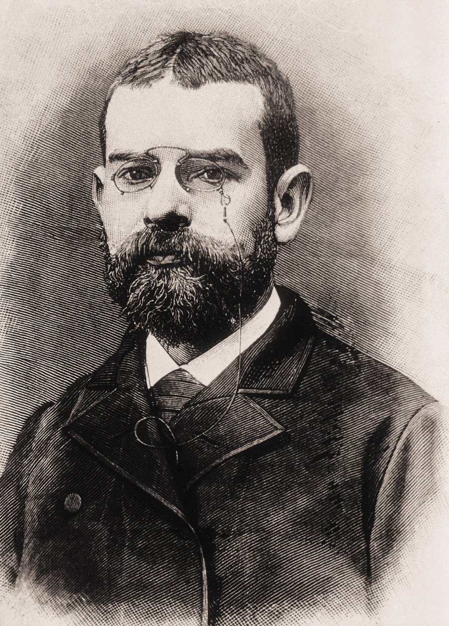 CLARIN, Leopoldo Alas y Urena, též zvaný (1852-1901). Španělský spisovatel. Rytina od Artist Unknown