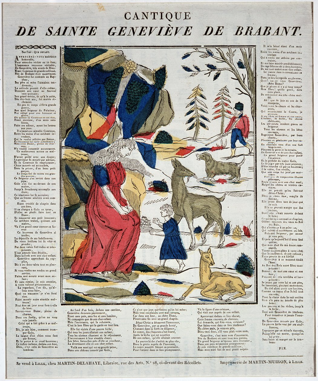 Cantique de saint Geneviève de Brabant - dřevoryt. od Artist Unknown