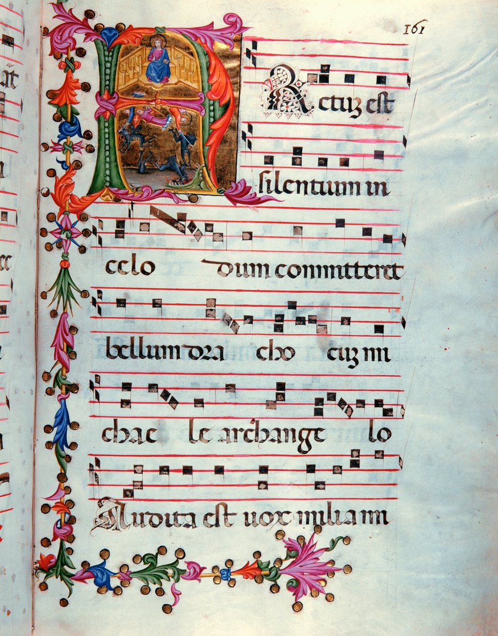 Kristus Soudce a archanděl Michael bojují s ďábly od Artist Unknown