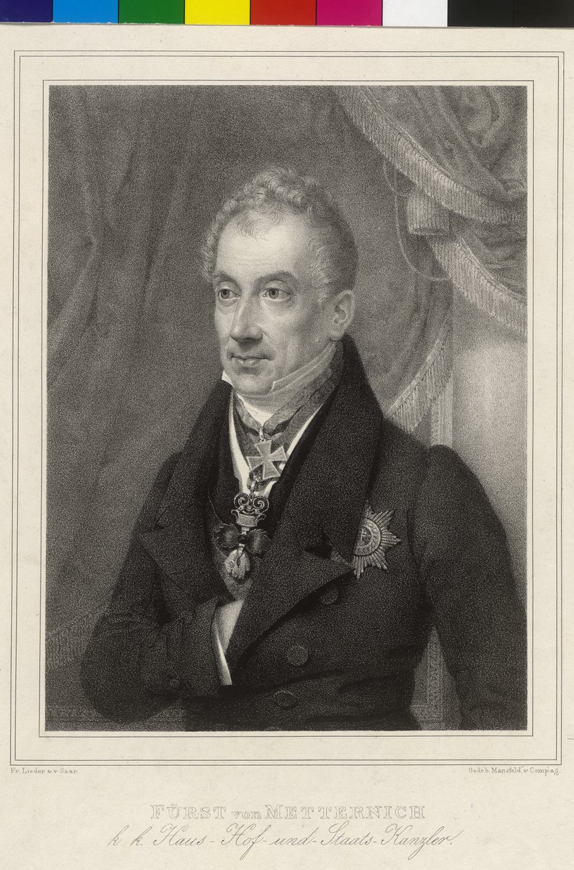 Klement Wenzel Lothar kníže z Metternich-Winneburgu od Artist Unknown