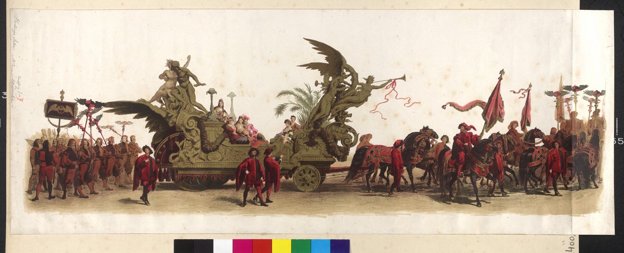 Kočár na Makart-Festzug (průvod ke stříbrnému výročí Františka Josefa a Alžběty) 27. května. duben 1879 ve Vídni od Artist Unknown