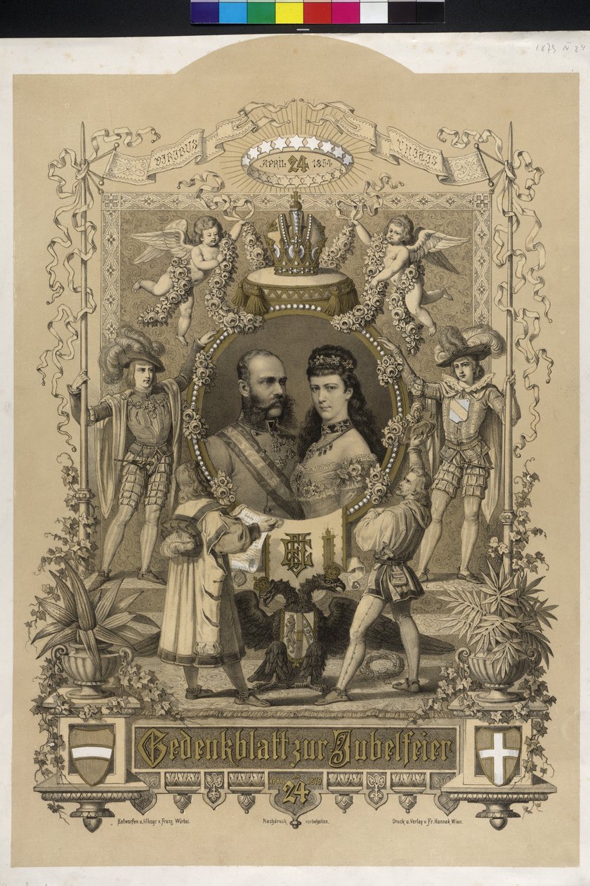Pamětní list ke stříbrné svatbě císařského páru 1879 od Artist Unknown
