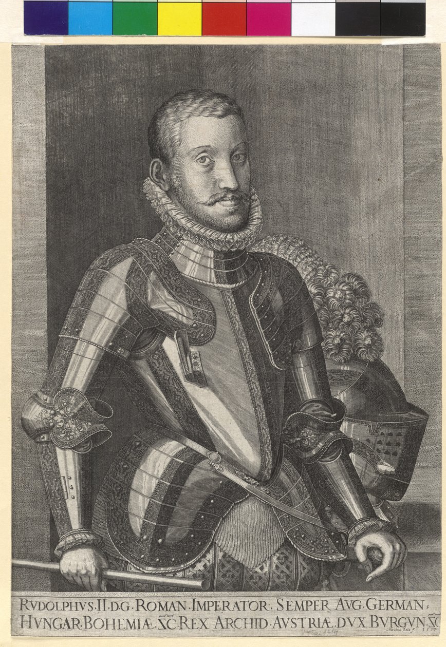 Mědirytina od Martina Roty Císař Rudolf II. od Artist Unknown