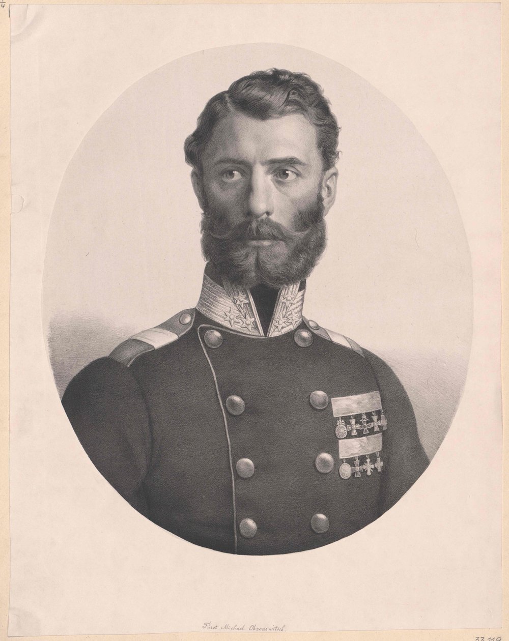 Srbský hrabě Michael Obrenovič (tisk) od Artist Unknown