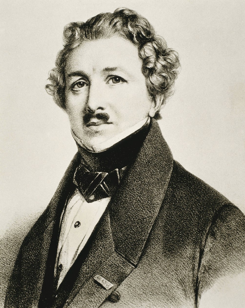 DAGUERRE, Louis-Jacques-Mande (1787-1851). Anglický vynálezce, který zdokonalil fotografii. Litografie. od Artist Unknown