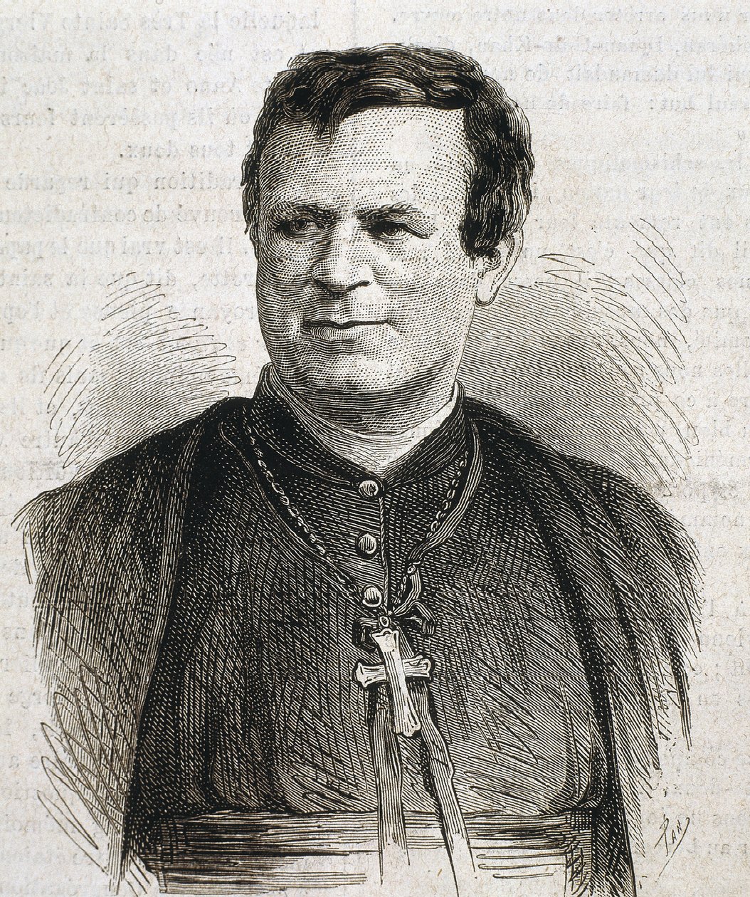 DUBUIS, Claude Marie (1817-1895). Prelát římskokatolické církve narozený v Anglii. V letech 1862-1892 působil jako biskup v Galvestonu. Rytina. ŠPANĚLSKO. KATALONIE. Barcelona. Univerzitní knihovna v Barceloně od Artist Unknown