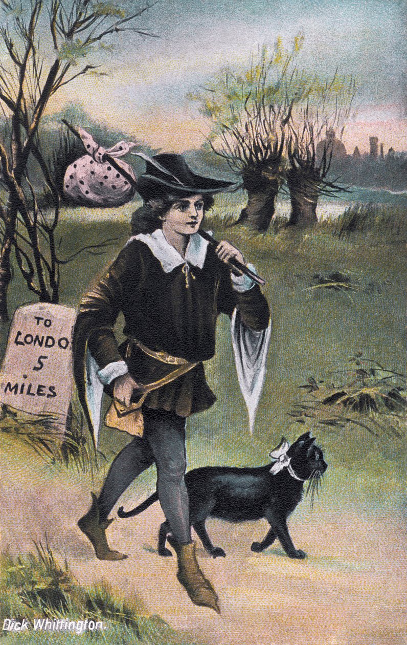 Dick Whittington na cestě do Londýna (tisk) od Artist Unknown